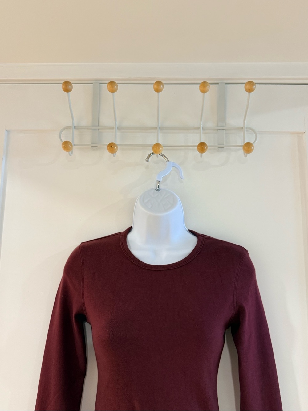 LAYERE Organic Cotton Full length Long Sleeve Top Cherry Red Brandnew - Picture 11 of 13
